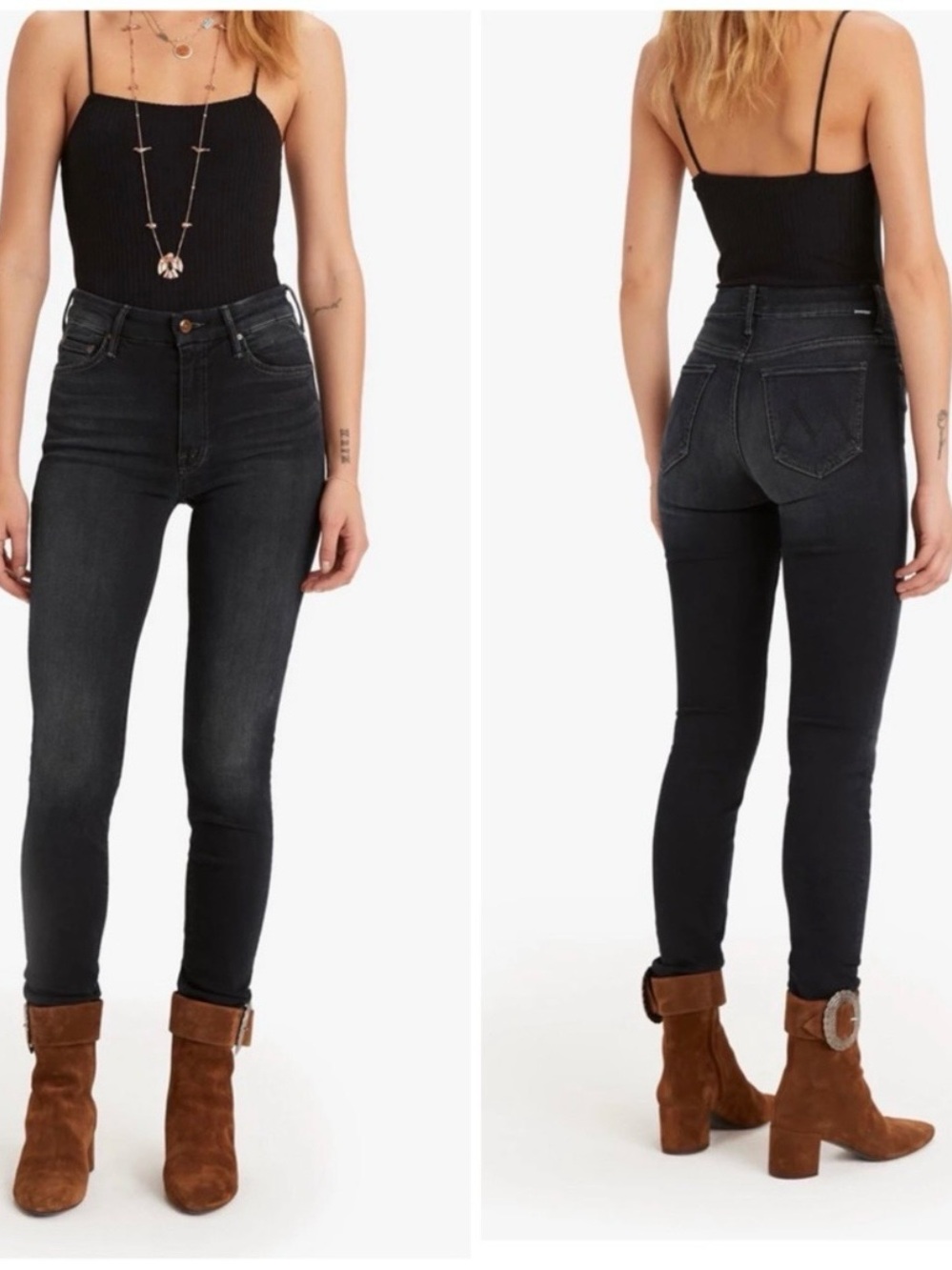 MOTHER High Waisted Looker Skinny Jean in Coffee, Tea, or Me Size 29/30